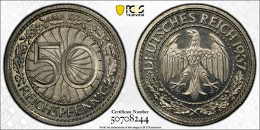 1937-A 50 Rcpfg J-324 PR66CAM