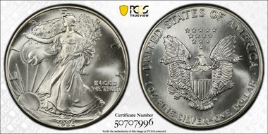 1986 $1 Silver Eagle MS69