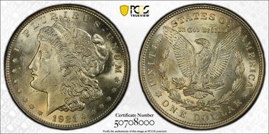 1921 $1 Morgan MS62