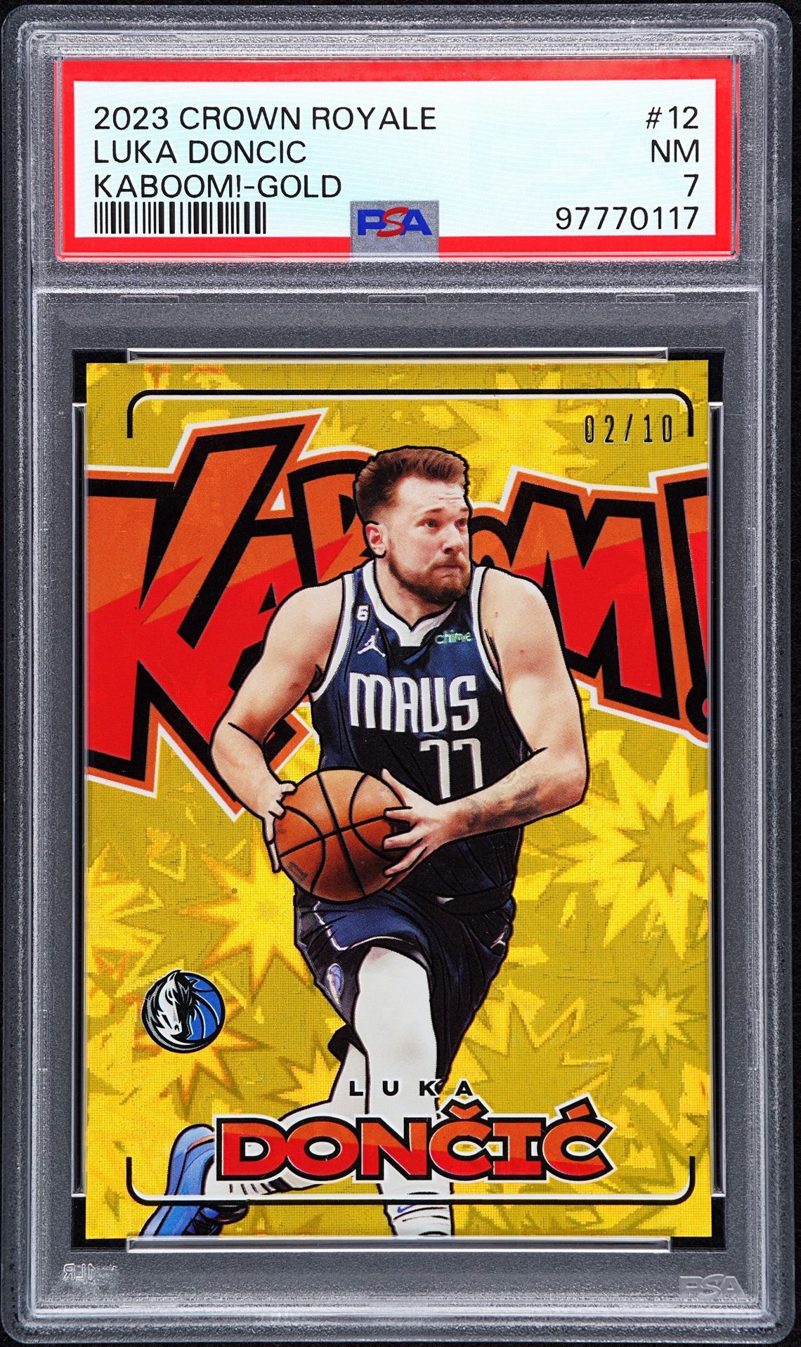 2023 Panini PANINI CROWN ROYALE KABOOM! Gold #12 Luka Doncic front