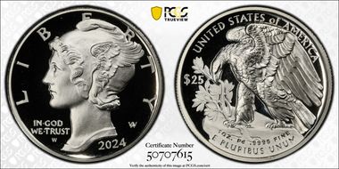 2024-W $25 Palladium First Strike PR70DCAM