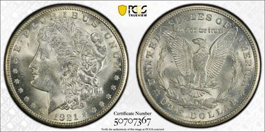 1921-S $1 MS64+ 