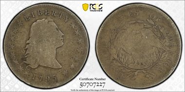 1795 $1 Flowing Hair, 3 Leaves VG8