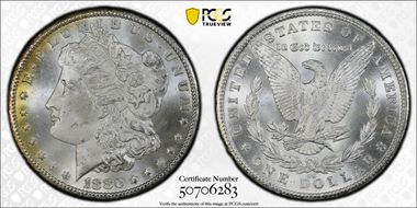 1880-CC $1 8/Low 7 MS65