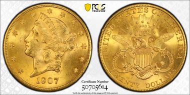 1907 $20 Liberty MS63+
