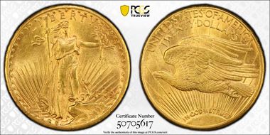 1909-S $20 AU58