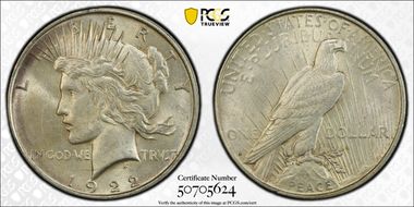 1922-D $1 AU58