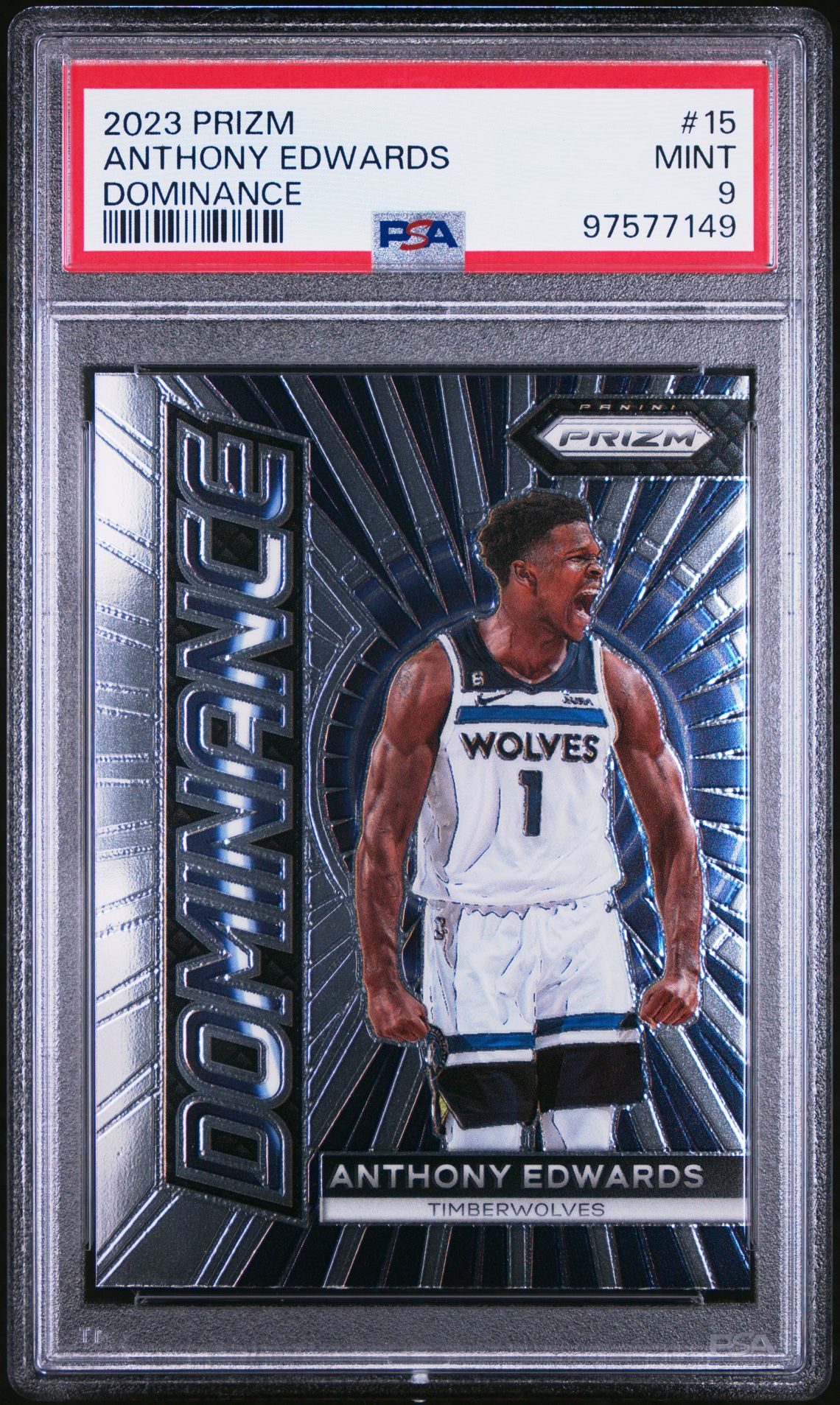 2023 Panini PANINI PRIZM DOMINANCE #15 Anthony Edwards front