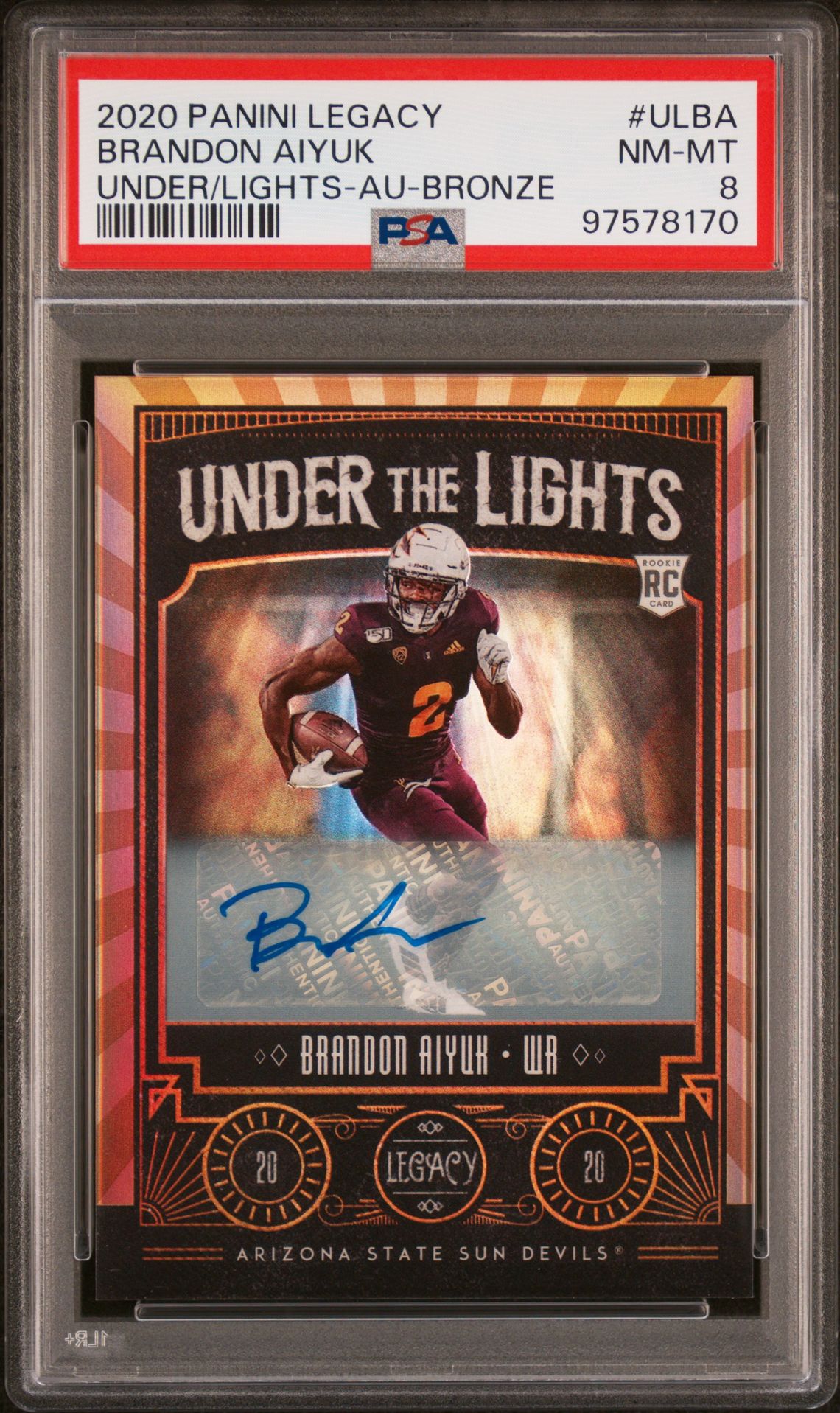 2020 Panini PANINI LEGACY UNDER THE LIGHTS UNDER/LIGHTS-AU-BRONZE #ULBA Brandon Aiyuk front