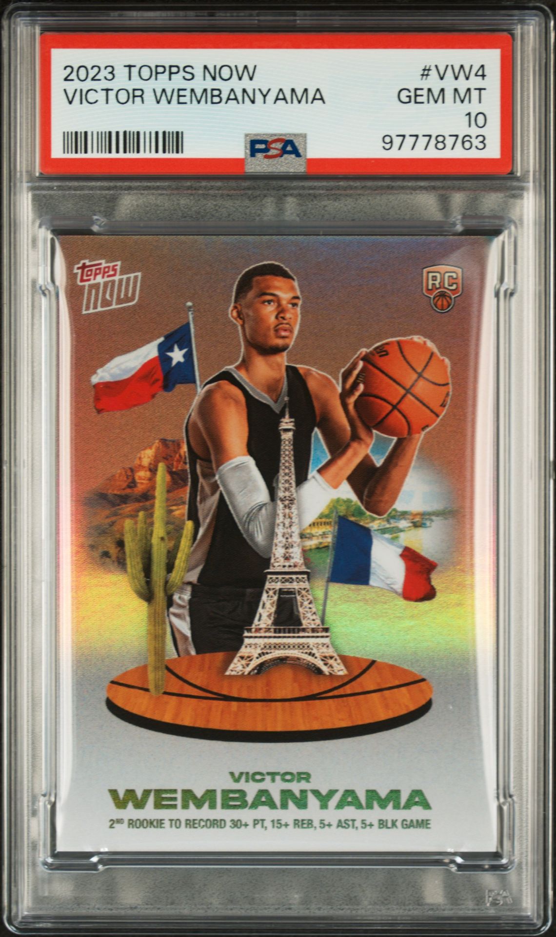 2023 Topps Now Victor Wembanyama #Vw4 Gem Mt 10 front