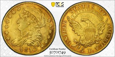 1810 $5 Large Date, Large 5 MS63