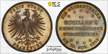 1859 Thaler Schiller KM-359 MS64