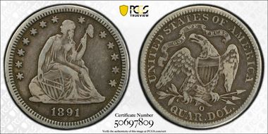 1891-O 25C VF25