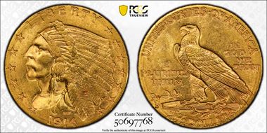 1914-D $2.50 MS62
