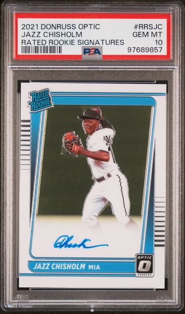 2021 Panini Donruss Optic Rated Rookie Signatures Jazz Chisholm #Rrsjc (Rated Rookie Signatures) Gem Mt 10 front