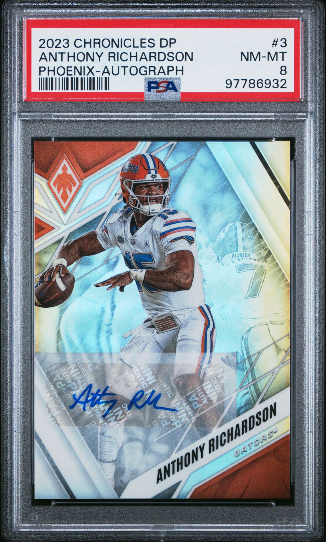 2023 Panini PANINI CHRONICLES DRAFT PICKS PHOENIX AUTOGRAPH #3 Anthony Richardson front