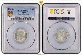 1934(w) 2 Zl Queen Jadwiga MS63