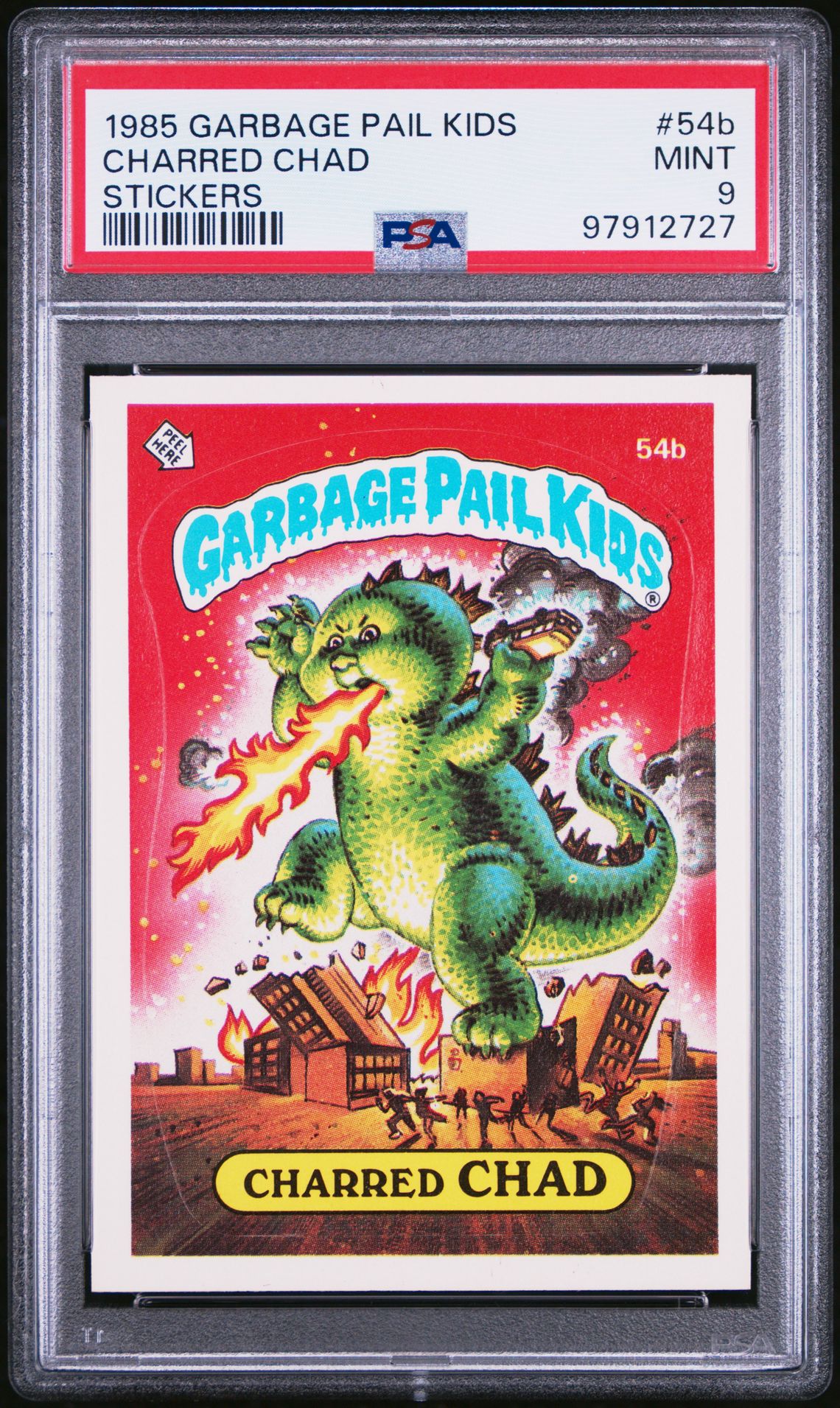 1985 Topps GARBAGE PAIL KIDS STICKERS #54B Charred Chad front