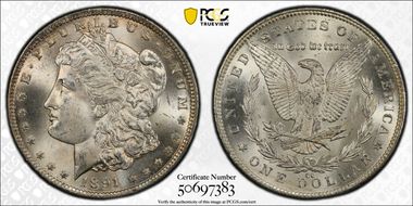 1891-CC $1 VAM 3, Spitting Eagle MS65
