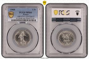 1960 1 Fr Gad-474 F-226 Petit 0 MS66