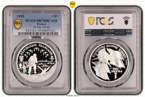 1993 1 Fr D-Day Silver PR70DCAM