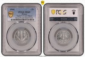 1944 1 Fr Gad-471 F-223 Bazor MS65