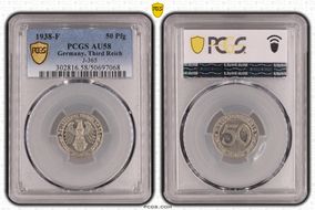 1938-F 50 Pfg J-365 AU58