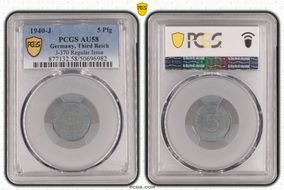 1940-J 5 Pfg J-370 Regular Issue AU58