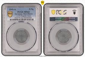 1941-A 5 Pfg J-370 Regular Issue MS62