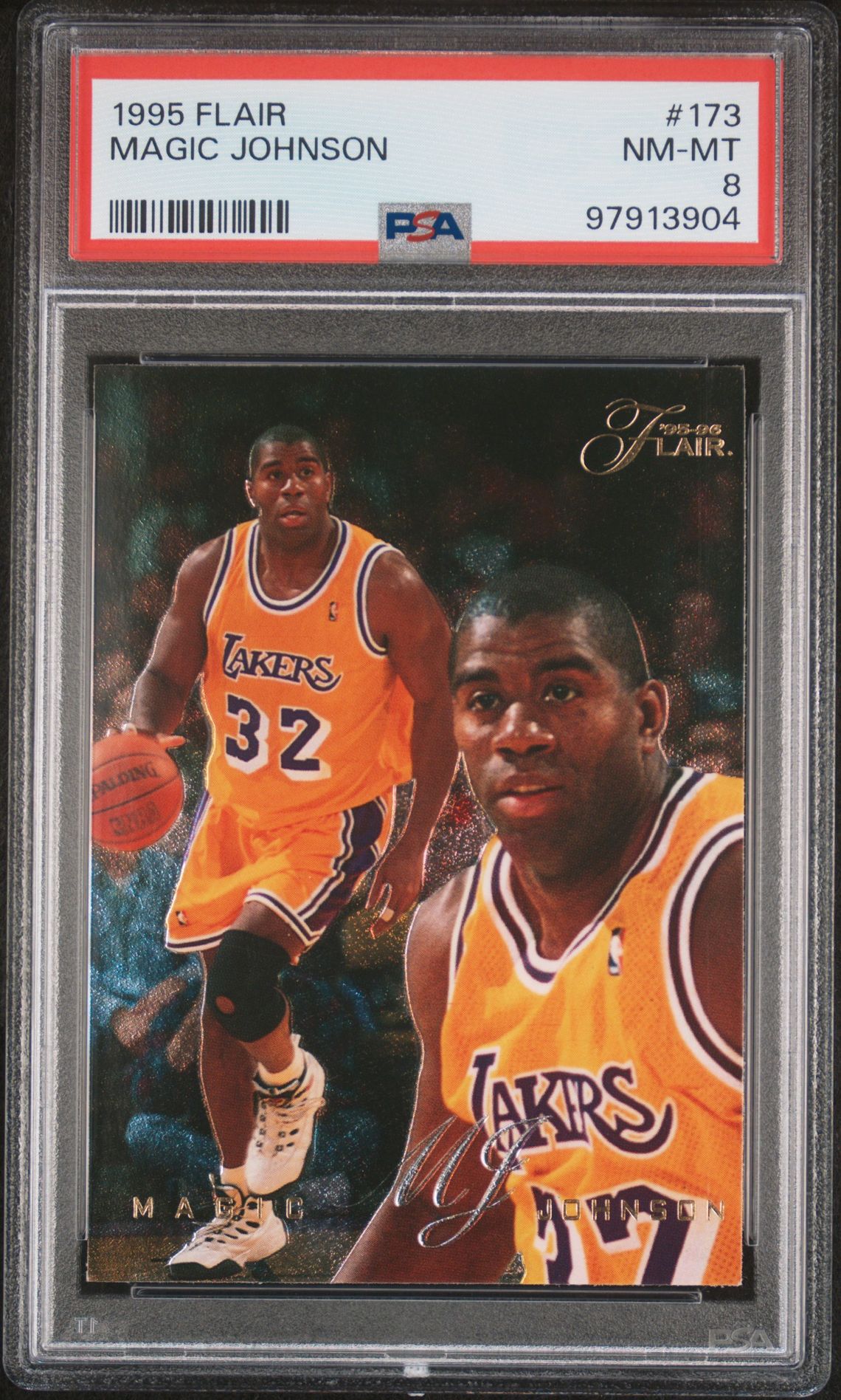 1995 FLAIR #173 Magic Johnson front