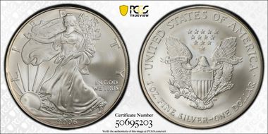 2006 $1 Silver Eagle MS69