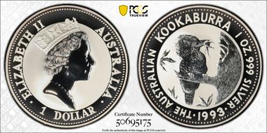 1993 $1 Kookaburra Ag MS69