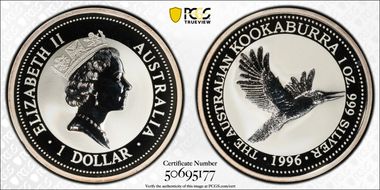 1996 $1 Kookaburra Ag MS69