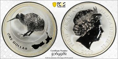 2009 $1 Kiwi MS68
