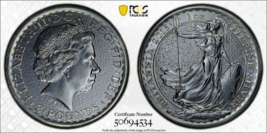 2015 £2 S-BF12B Britannia Ag Textured Fields First Strike MS67