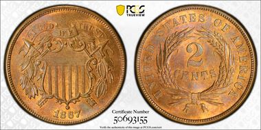 1867 2C MS66RB