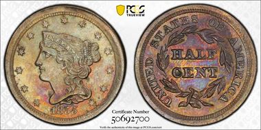 1855 1/2C MS63BN