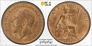 1918 1/4D S-4060 Bright finish MS65RB