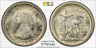 1921 50C Missouri MS66