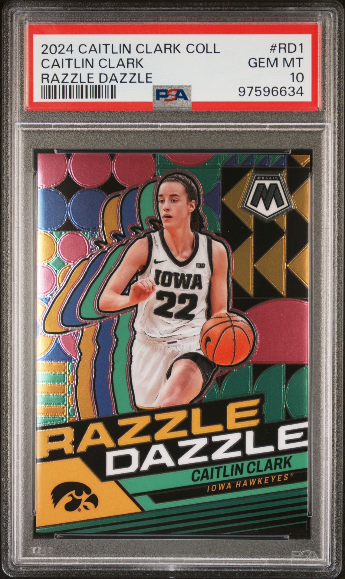 2024 Panini PANINI CAITLIN CLARK COLLECTION RAZZLE DAZZLE #RD1 Caitlin Clark front