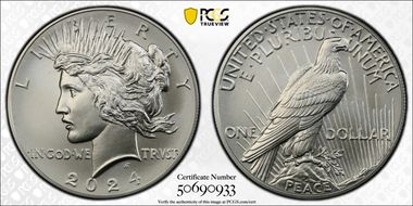 2024 $1 Peace Dollar MS70