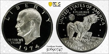 1974-S $1 Silver PR69DCAM