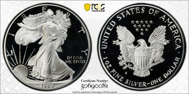 1990-S $1 Silver Eagle PR69DCAM