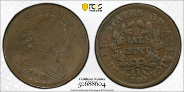 1804 1/2C Crosslet 4, Stems VG10BN