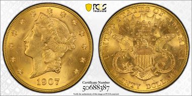 1907-D $20 MS64