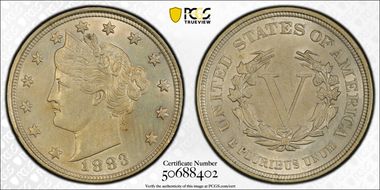 1883 5C No CENTS N1