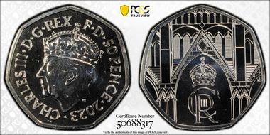 2023 50p Coronation of Charles III MS64