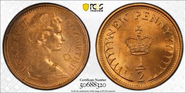 1971 1/2p S-A1 New Penny MS65RD