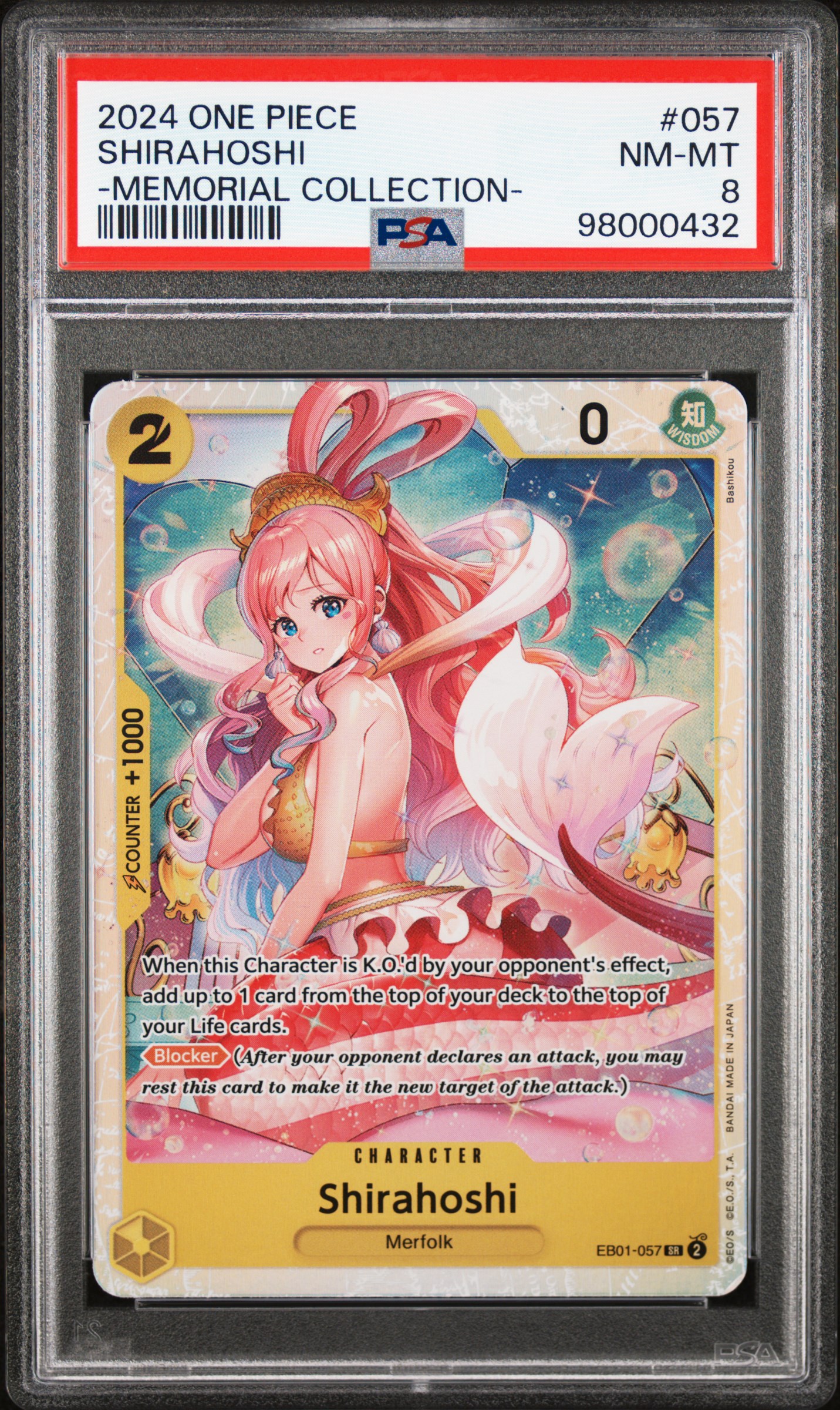 2024 One Piece Extra Booster -Memorial Collection- Shirahoshi #057 Nm-Mt 8 front