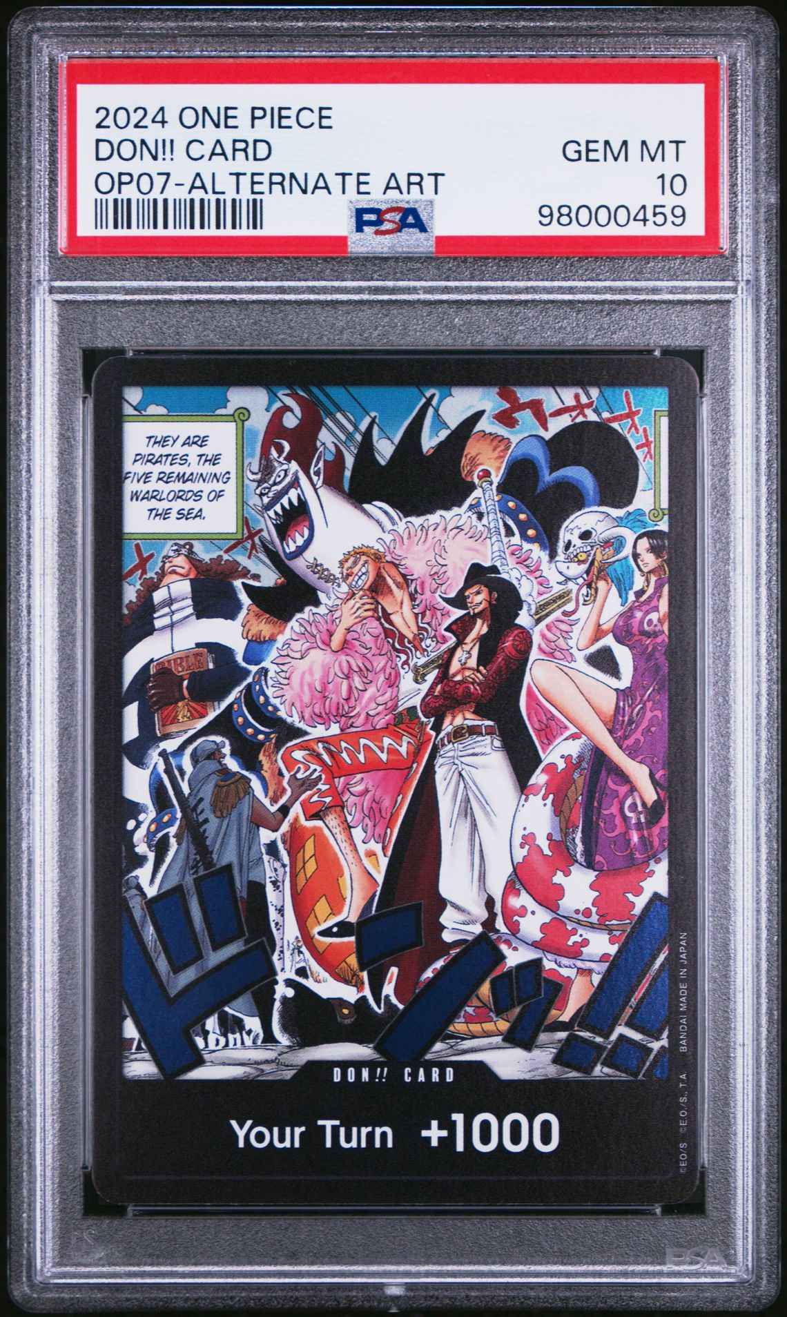 2024 One Piece Op07-500 Years In The Future Don!! Card (Alternate Art) Gem Mt 10 front